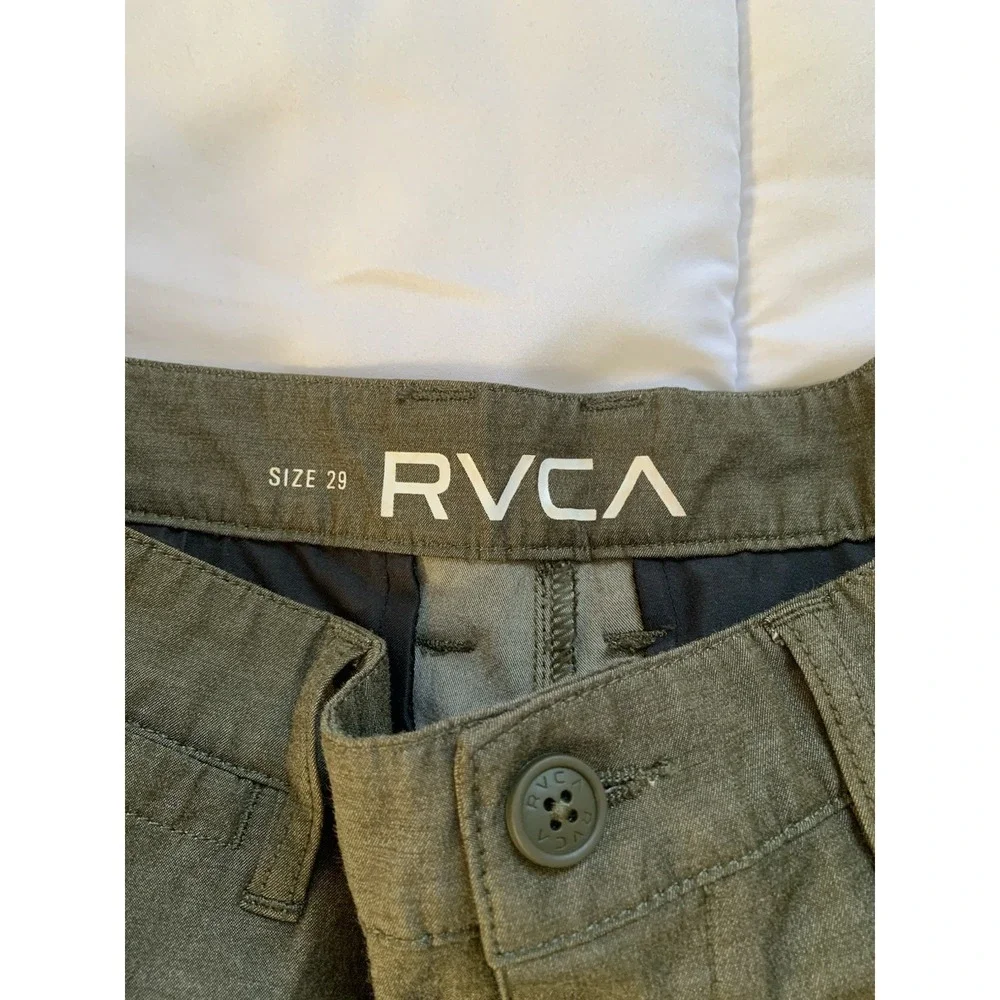RVCA Mens‎ Shorts Olive Button Closure Size 29